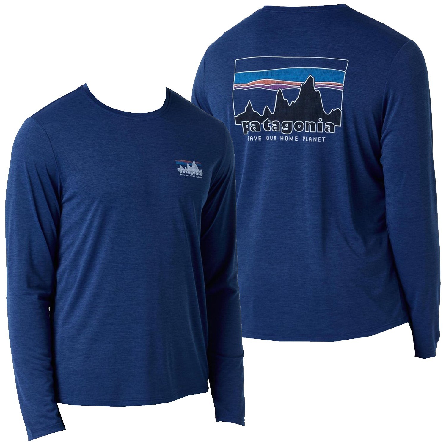 Patagonia Mens – Capilene Cool Daily ’73 Skyline L/S T-shirt -Clement Blue/X-Dye