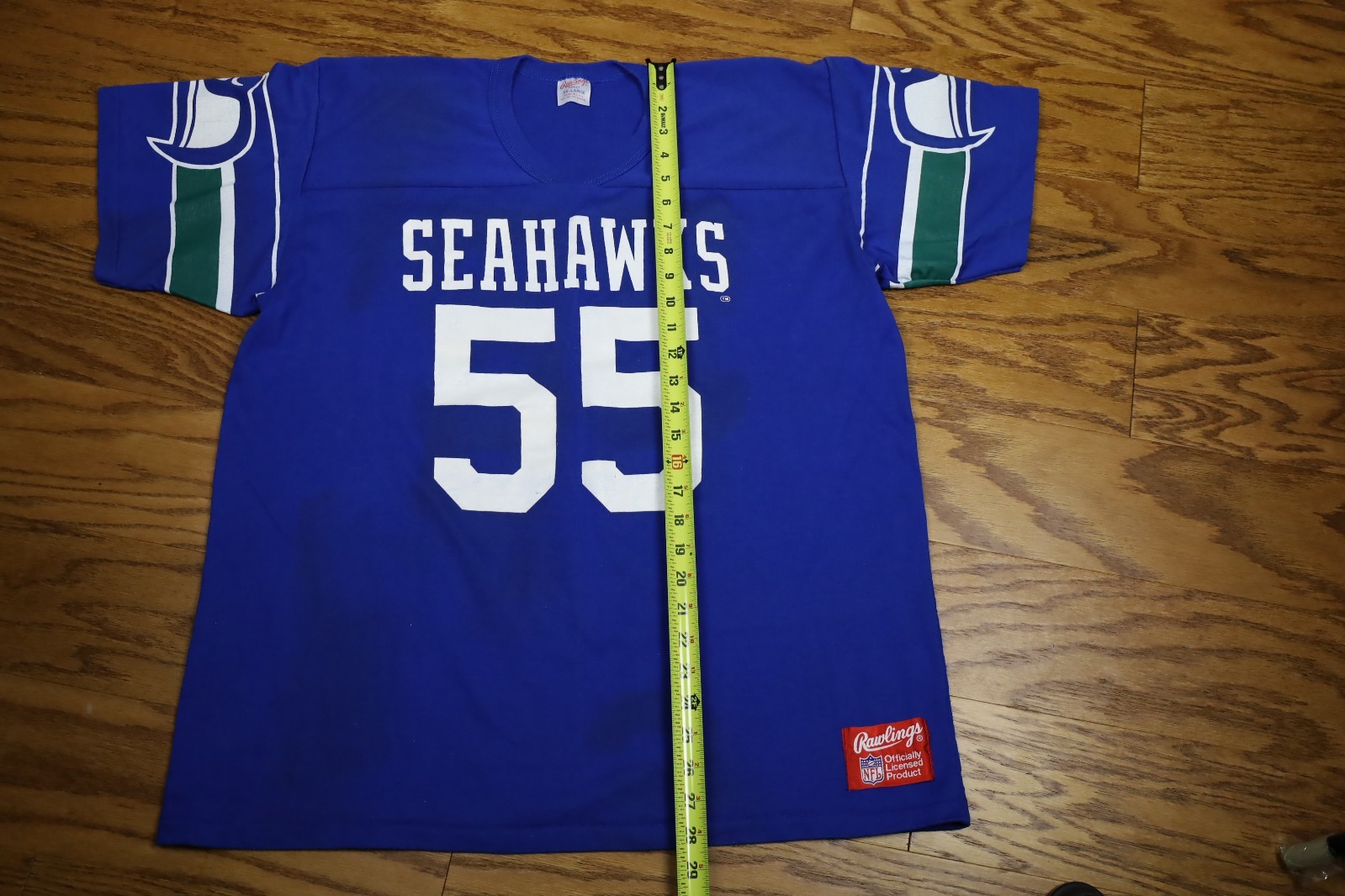 Vintage 80s Seattle Seahawks Rawlings 55 Brian Bosworth Jersey Shirt Cotton XXL
