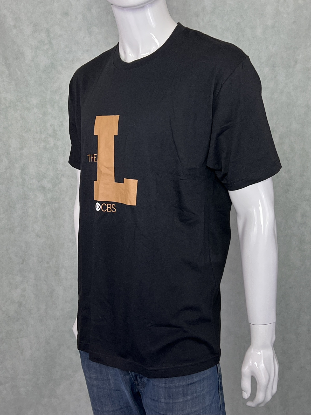 NWT The Late Show Stephen Colbert 2016 “the L” graphic T-Shirt, Black LARGE