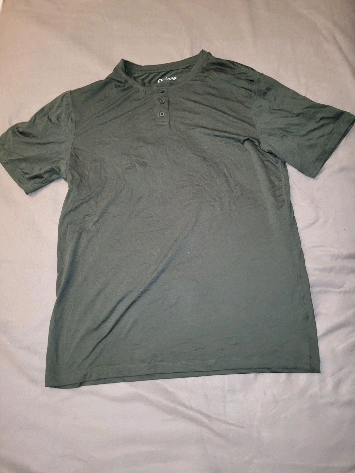 Quince Henley Shirt Mens Large Green FlowKnit Ultra Soft Short Sleeve Stretch