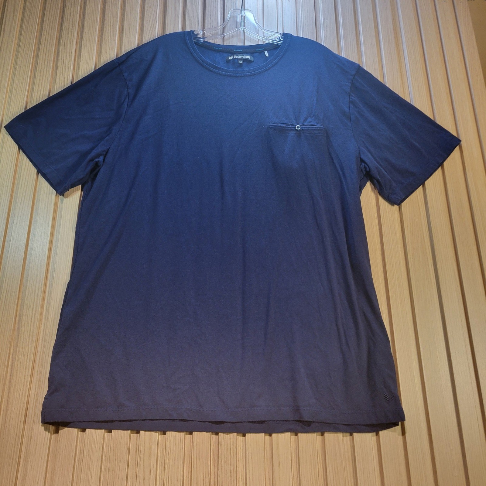 Buttercloth Icy Cotton Navy Blue Pocket T-Shirt Mens 2XL Short Sleeve Tee