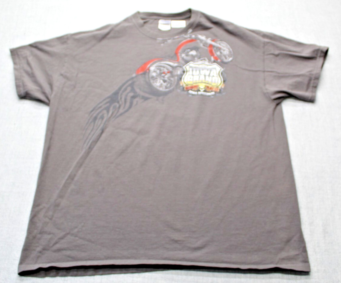 I 80 Iowa Grand Motorcycle Rally Iowa Speedway Gray Pullover T Shirt Men’s XL