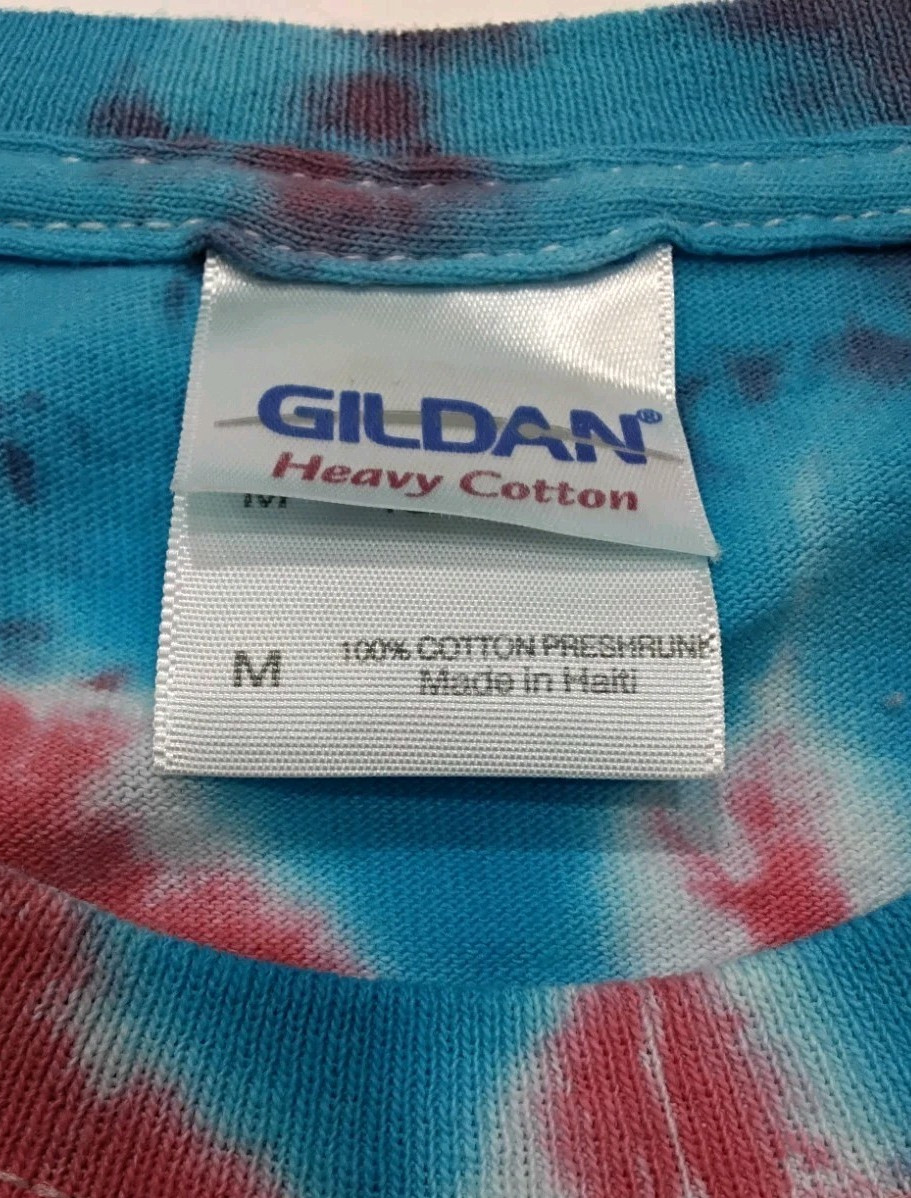 New Tie Dye Men’s Medium T-Shirt Blue Red Adult Multicolor Summer Spider