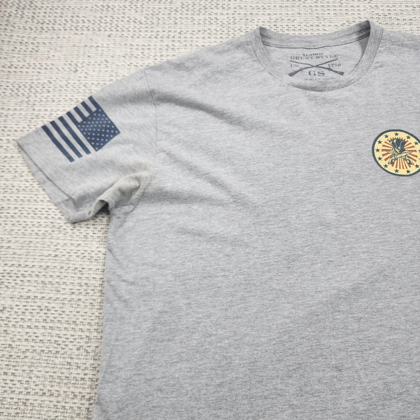 Grunt Style Shirt Mens Extra Large Gray This We’ll Defend American Flag Graphic