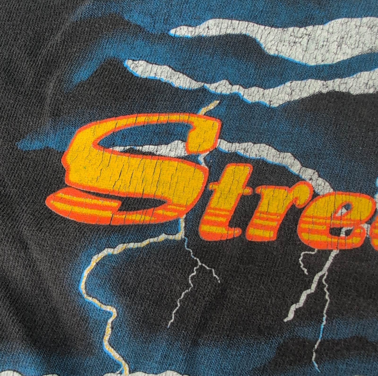 VTG Harley Davidson Streak Lightning Fun Wear Black Long Sleeve Custom Cutoff