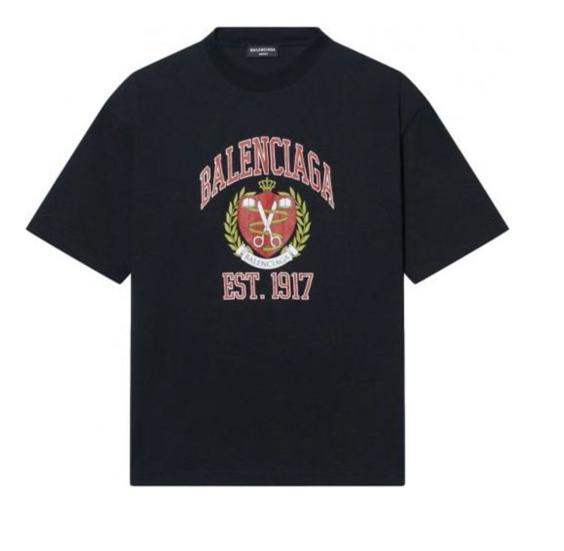 Balenciaga – Est.1917 Crest Logo T-Shirt ‘Black’ Mens Size Large