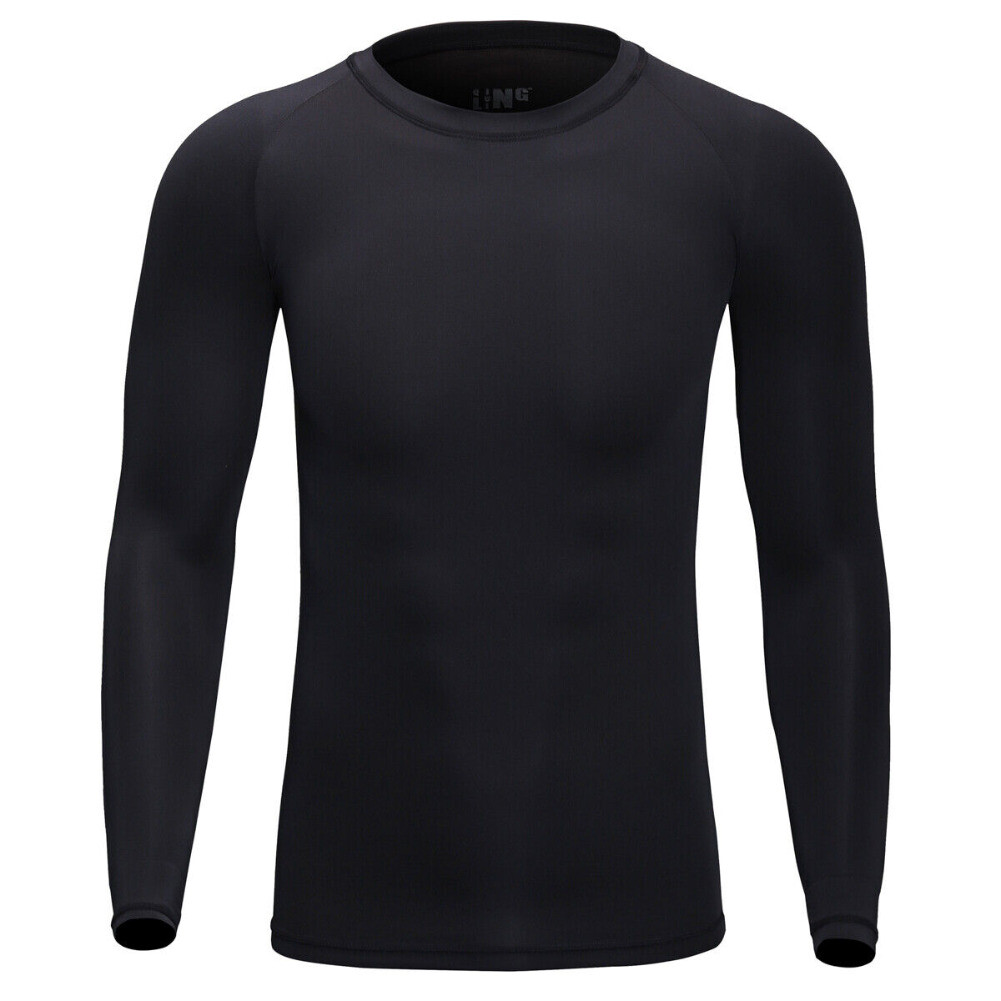 Mens Running Soft Long Sleeve Johns Liner Moisture Wicking T-Shirt Gym Tight Top