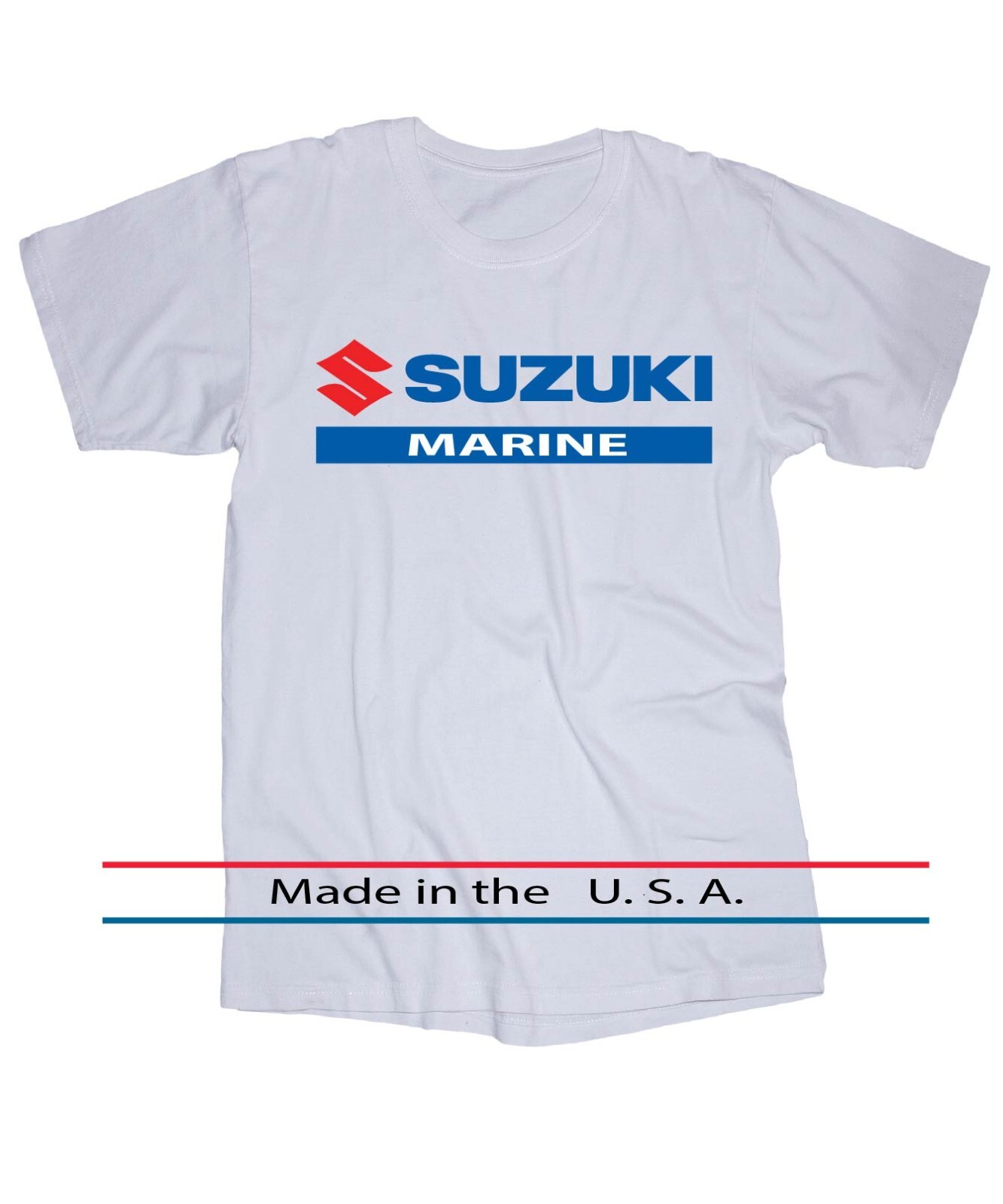 Suzuki Outboard Marine logo White T-shirt Boating Powerboat