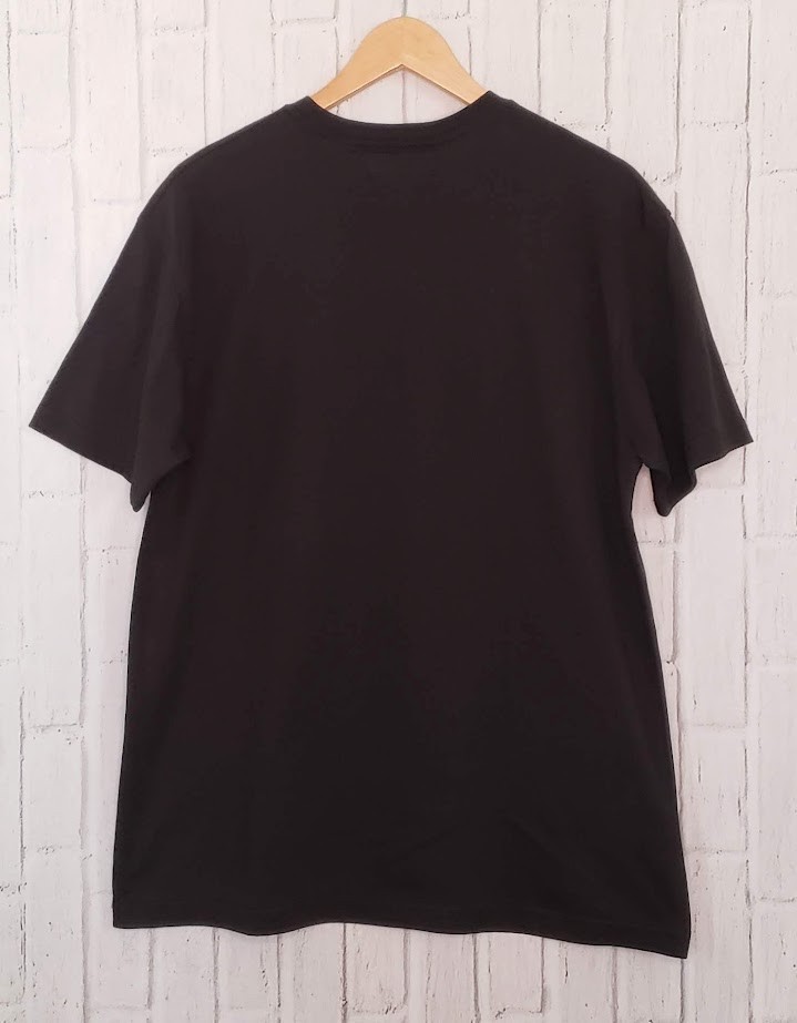 VTG 1990s 90s Y2K Edward Dada Black Leather Applique Skull Embellished Tee Shirt