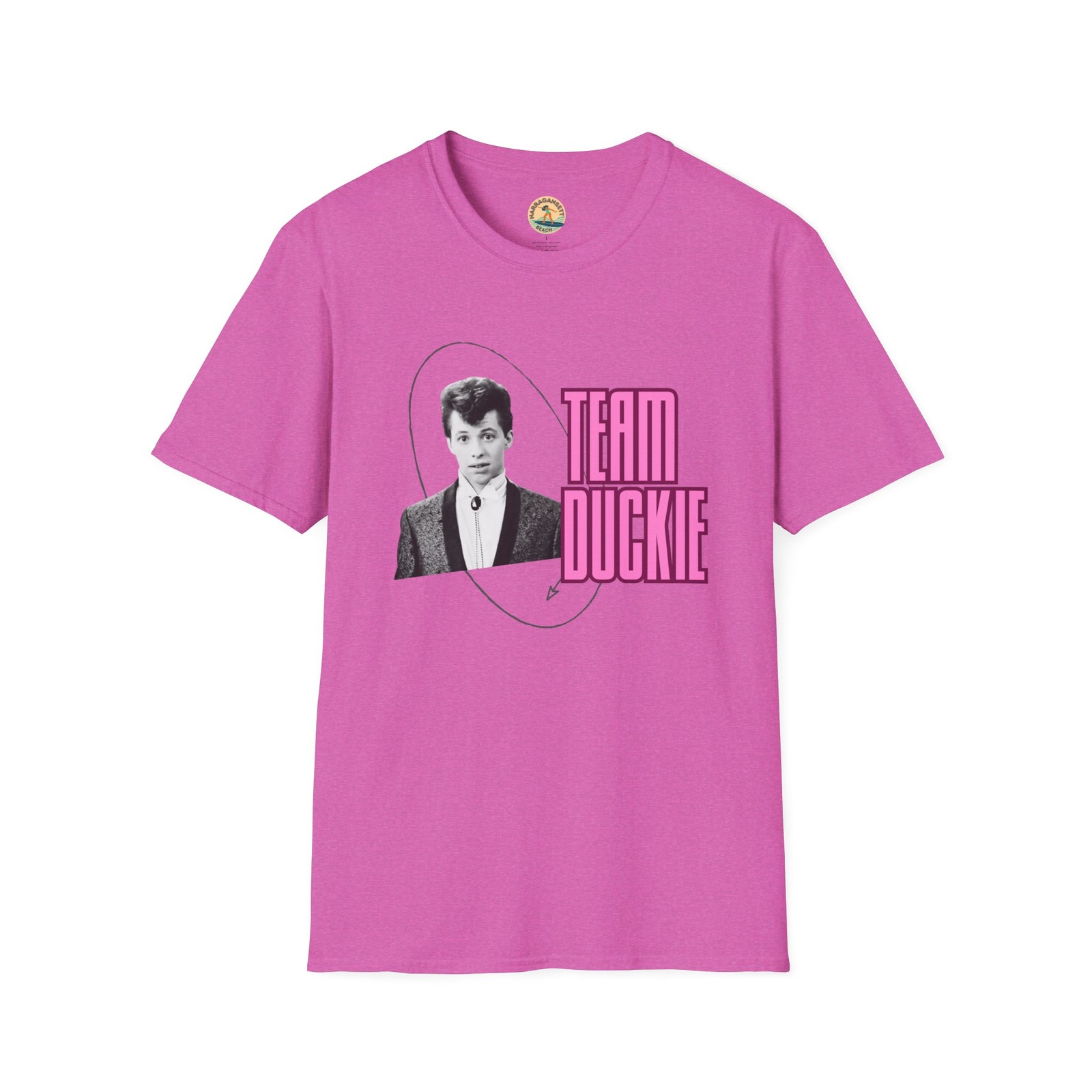 Team Duckie T-Shirt | Retro Teen Movie Portrait, Pretty in Pink