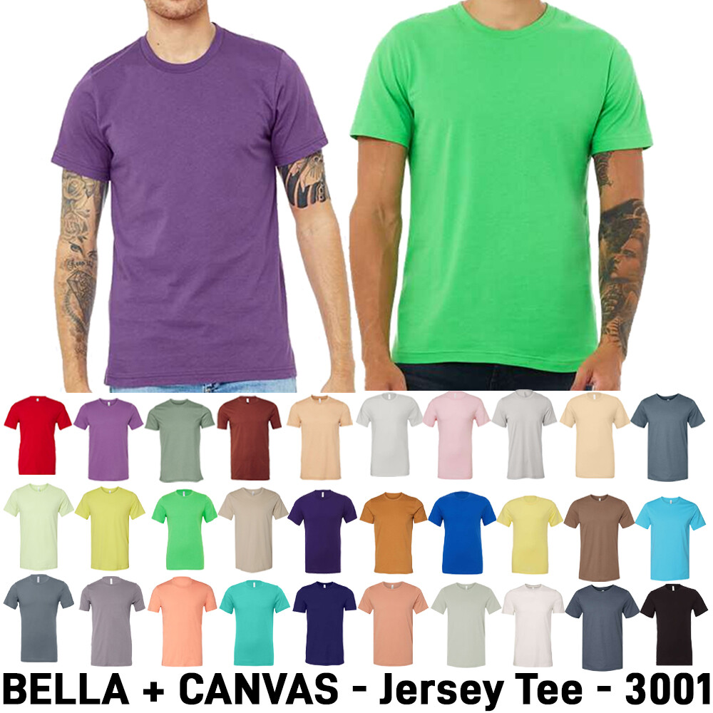 BELLA+CANVAS BC3001 Unisex Short Sleeve Jersey Crew Neck Stylish T-Shirt