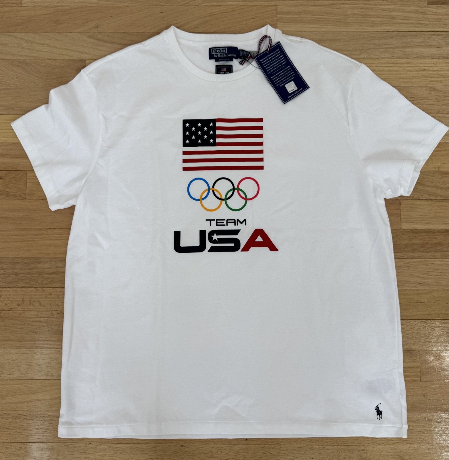 Polo Ralph Lauren Men’s Olympic Graphic Team USA Flag Print T-Shirt White S-XL
