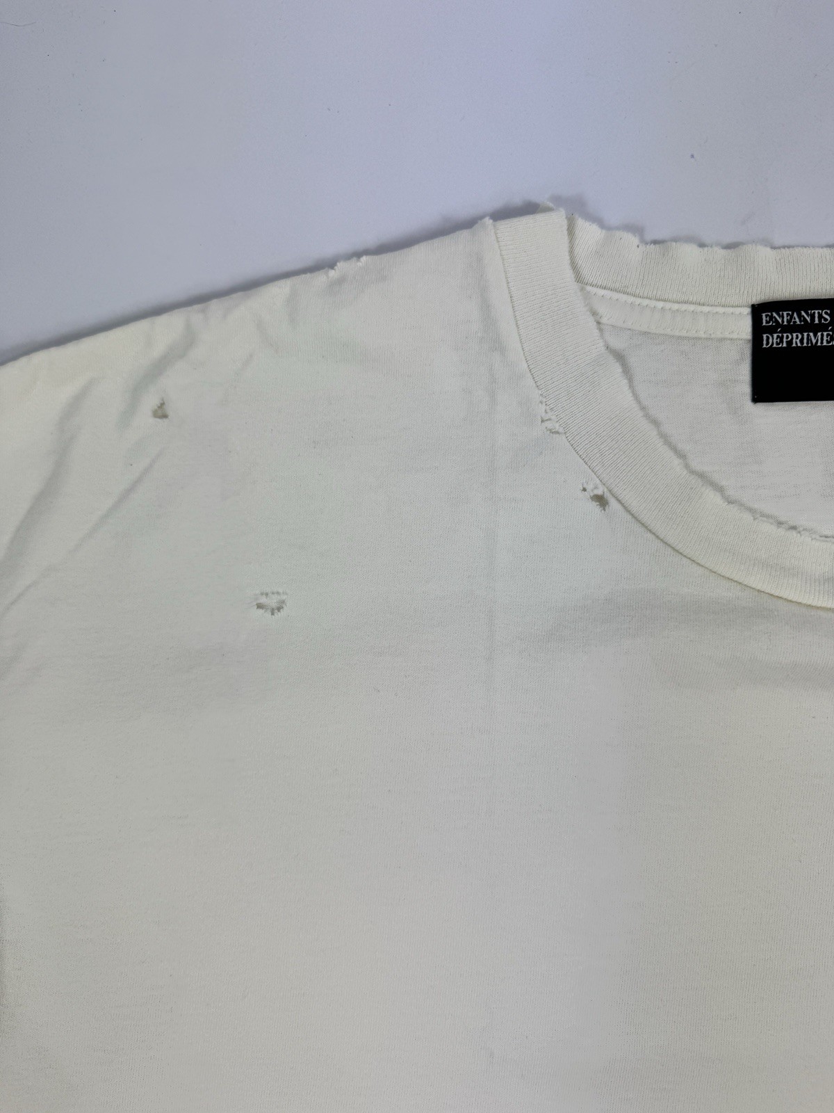Enfants Riches Deprimes – Logo Print Distressed T-Shirt Size: L