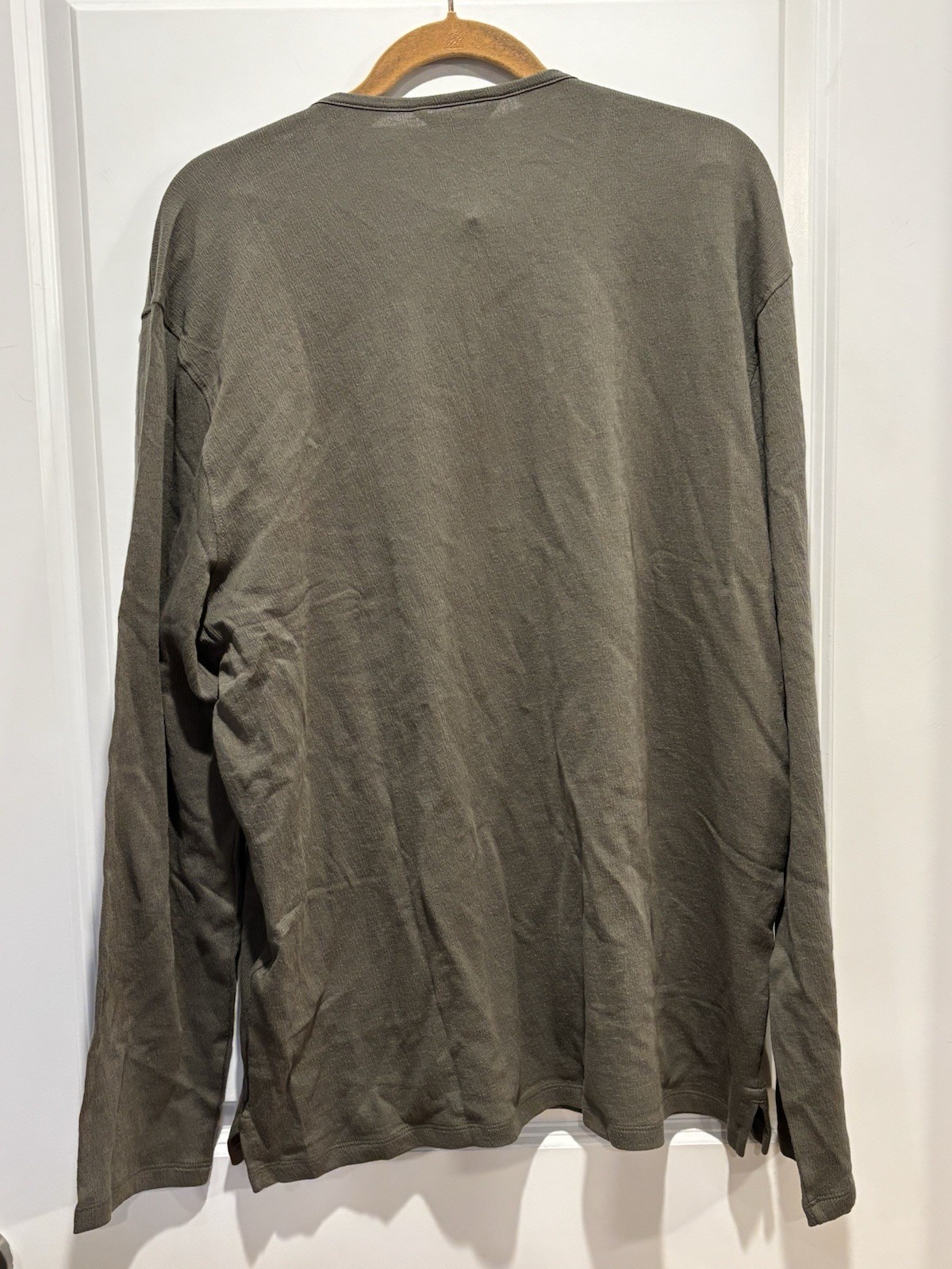NWT $128 John Varvatos Shirt XXL Gray Henley Men’s Walden 100% Pima Cotton 2XL