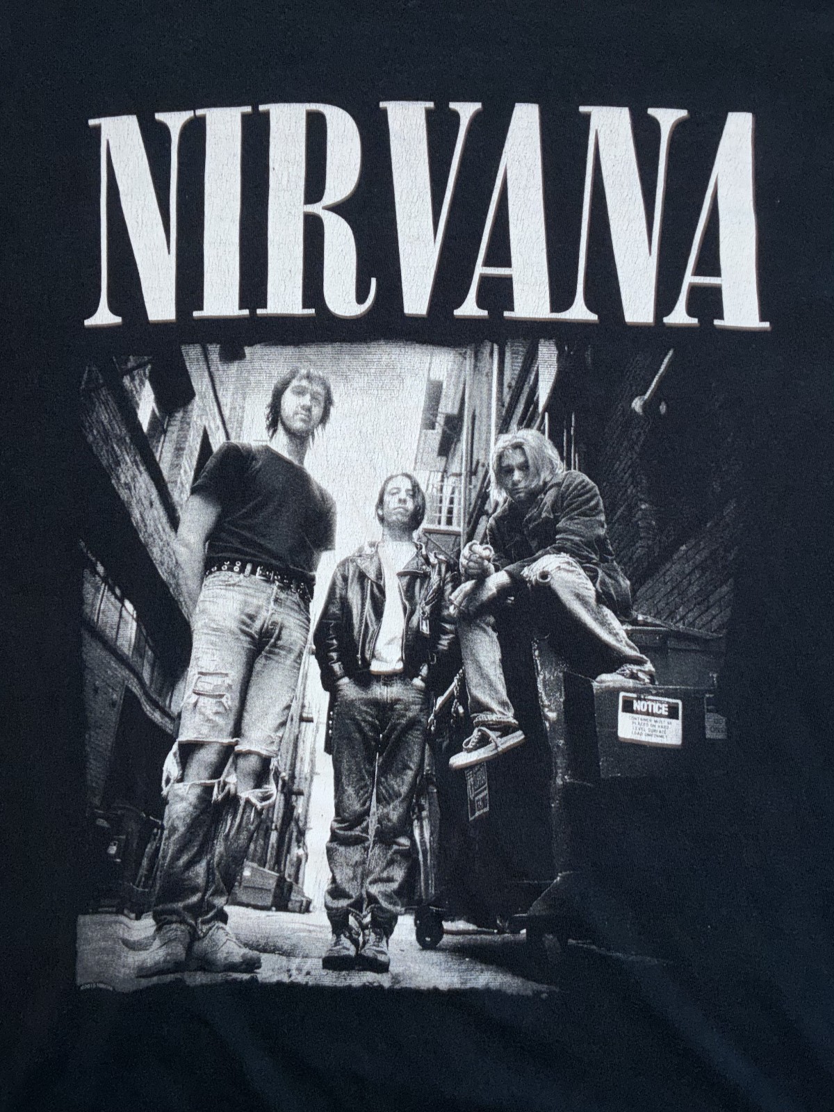 Y2K Nirvana Band T-shirt Ripped delta blue tag boxy medium fit