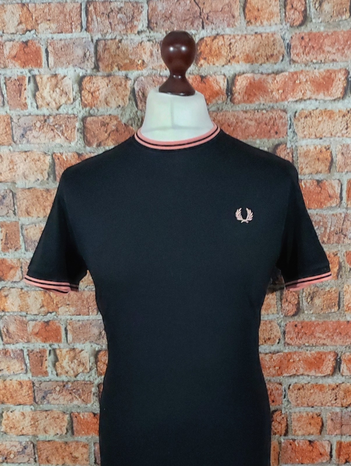 Fred Perry Twin Tipped Ringer T-shirt – M – Black – Mod Casuals 60s