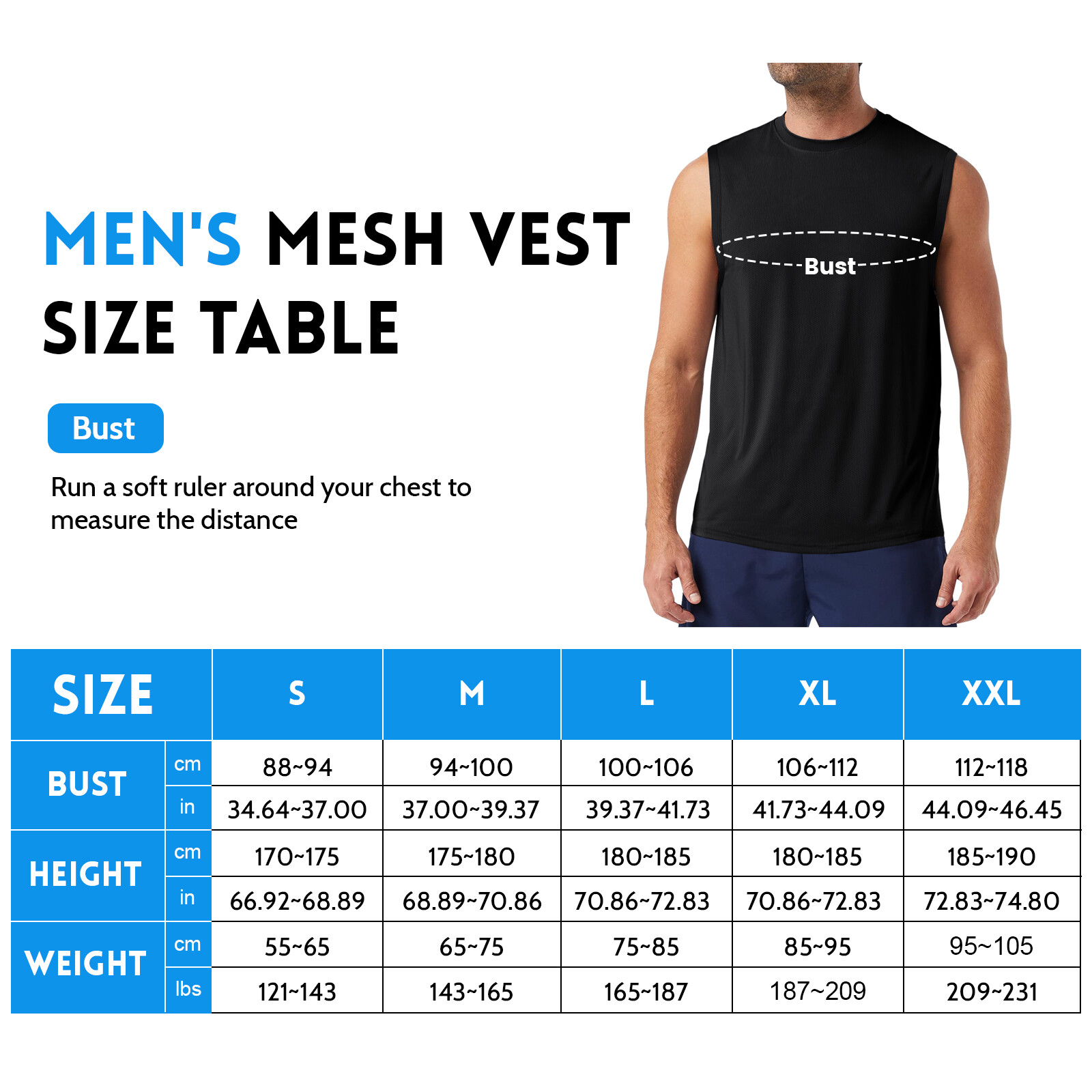 3Pack Men’s Sleeveless Shirts Quick Dry Tank Top Workout Fitness Gym Sport Beach