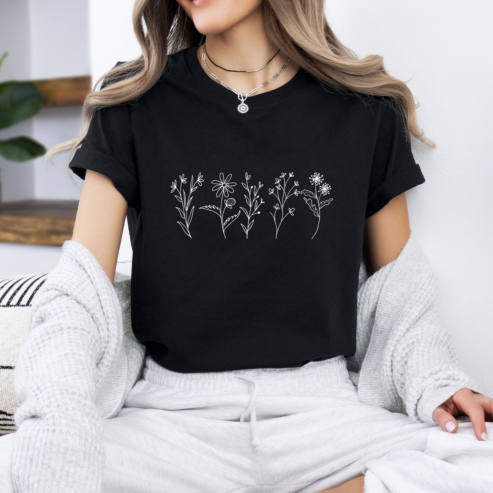 Wildflower T-Shirt, Botanical Flower Shirt, Christian Plant Lover Gift for Her