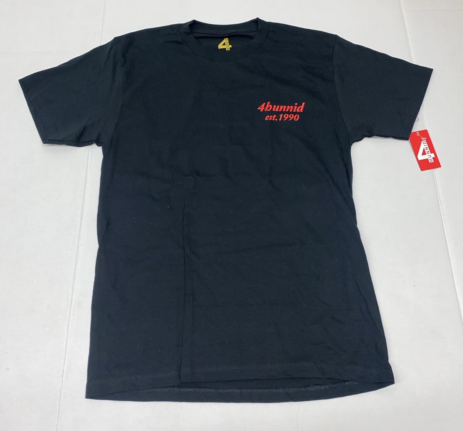 YG 4 Hunnid Double Sided Graphic Print T-Shirt Black – Small NWT