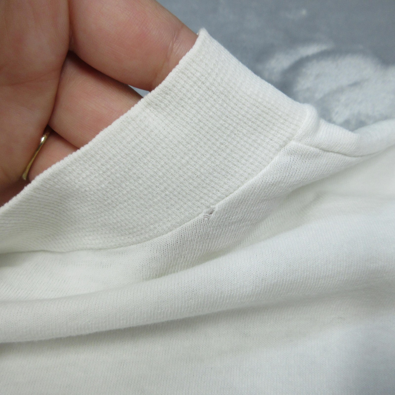 Vintage Fruit of the Loom Shirt Men XL White Mock Neck Long Sleeve USA 90s Thras