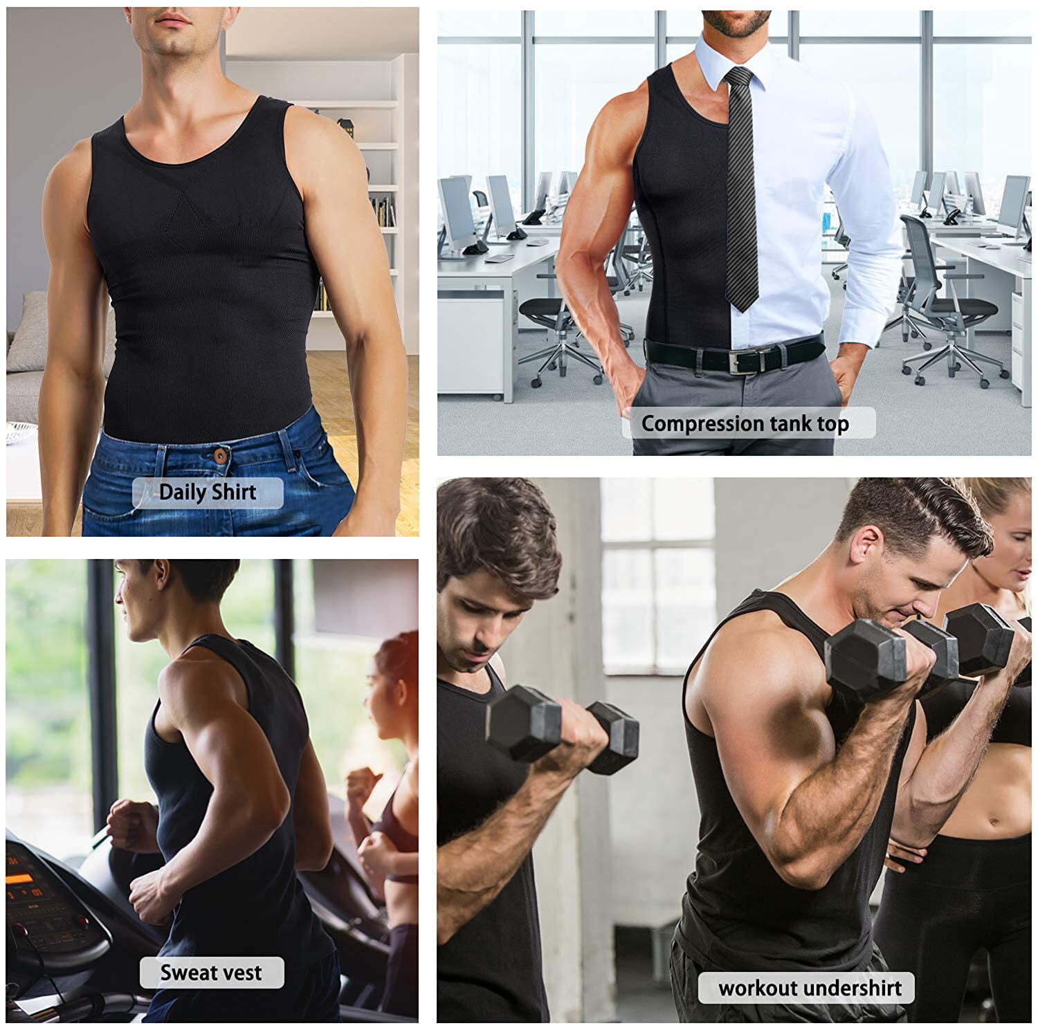 Men Gynecomastia Compress Tank Top Mens Slimming Body Shaper Vest Abs Undershirt