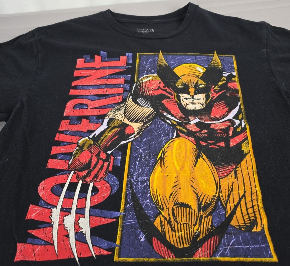 Wolverine Mens Black S/S T-Shirt Medium Comic Book Movies Marvel Universe X-Men