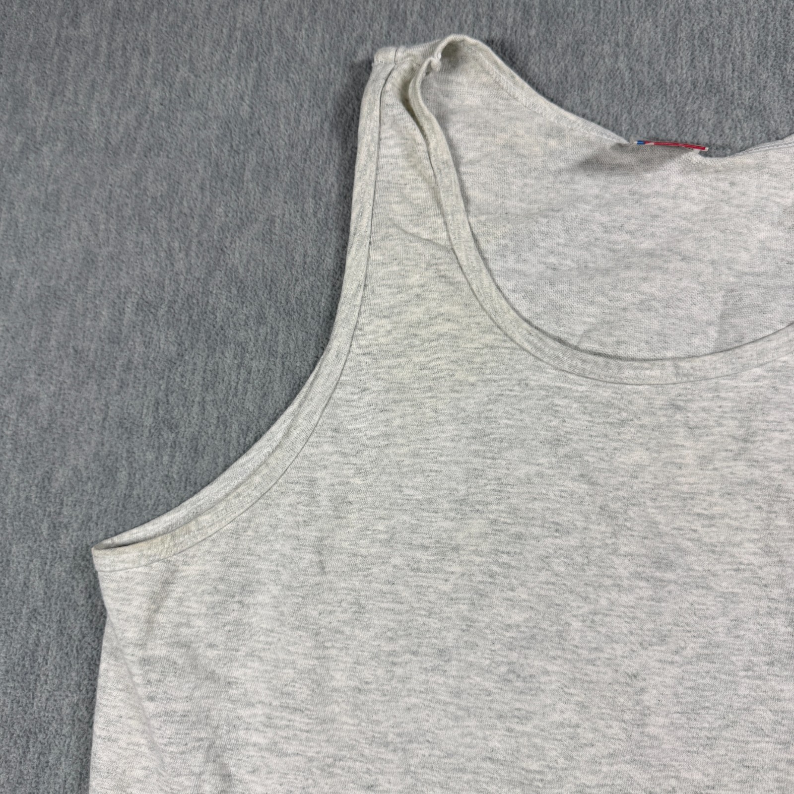 Fruit of the Loom Tank Top Mens L Gray Solid Blank Basic Undershirt Crew Made US