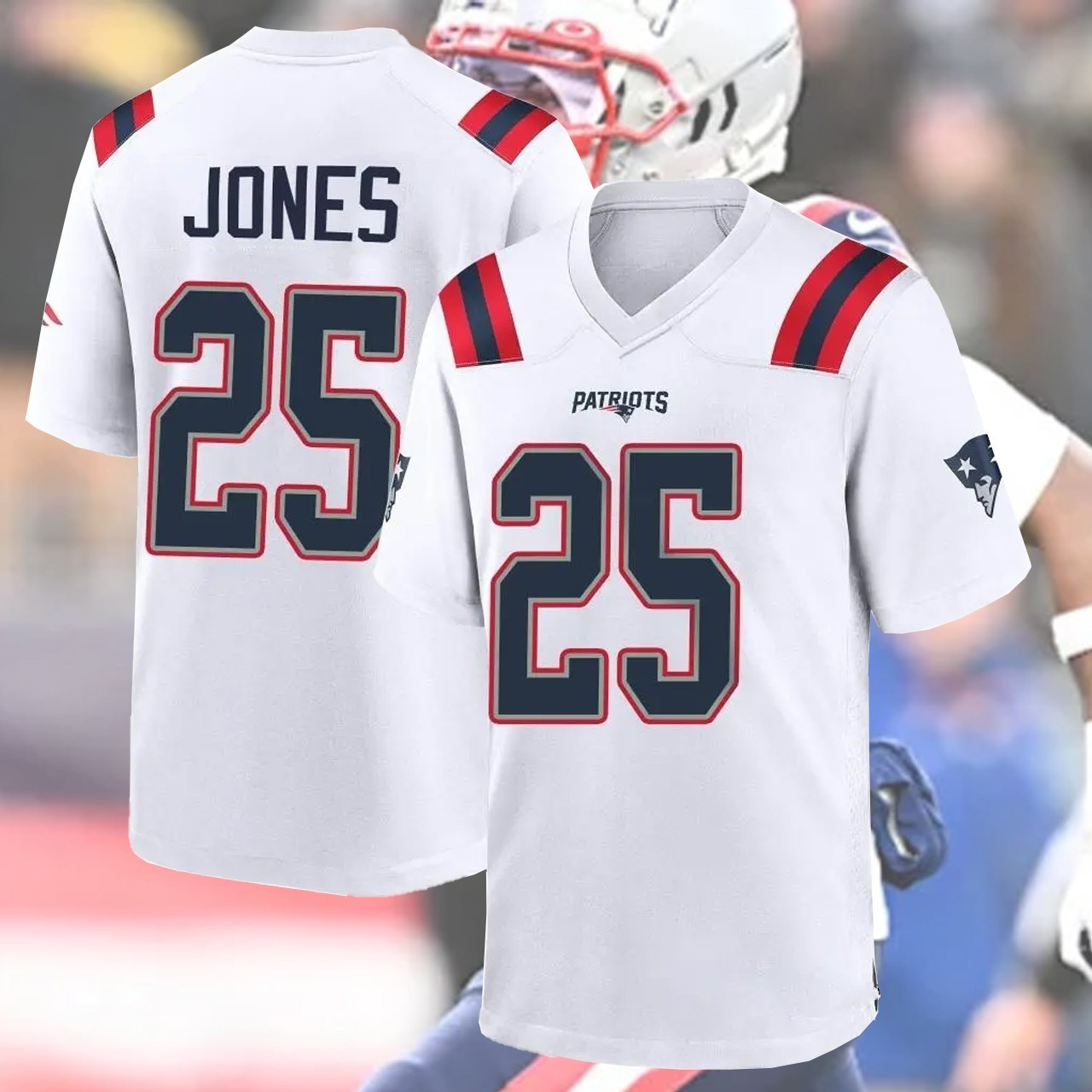 HOT! Marcus #25 Jones Name & Number Player AOP Printed Gift For New England Fan