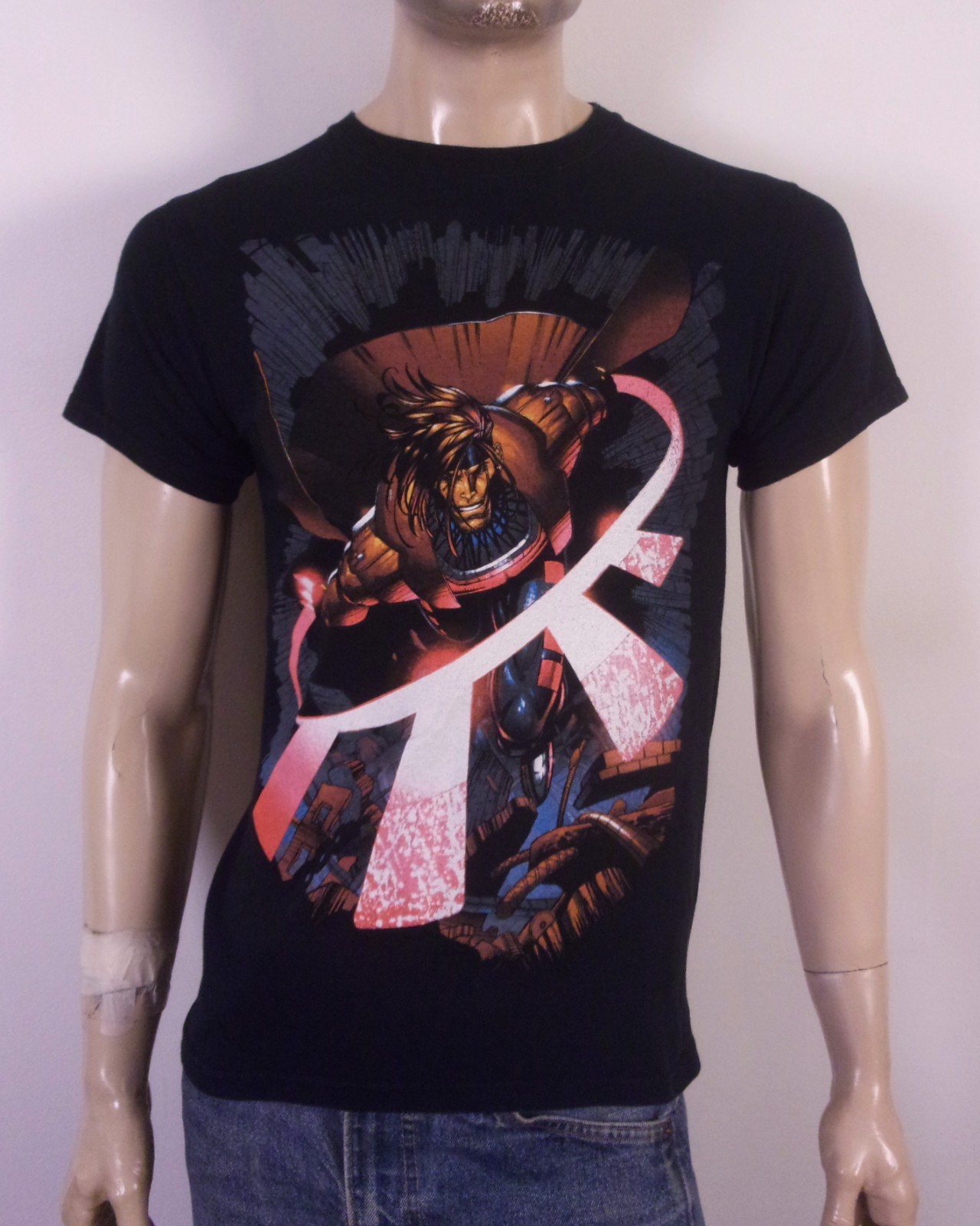 vintage 00s Y2K Marvel Mad Engine Gambit T-Shirt X-Men Mutant Superhero SZ S