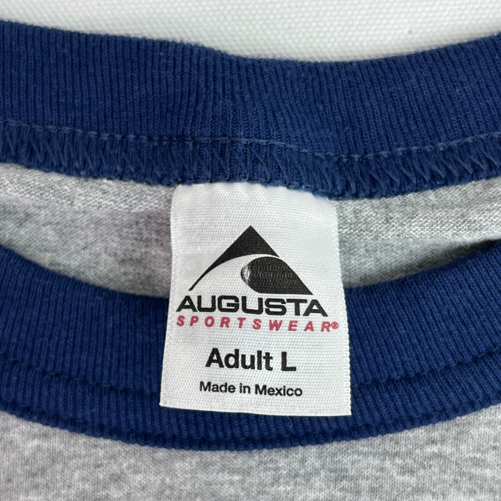 Augusta Sportswear Mens L Gray Ringer T Shirt NC Highway Patrol Graphic