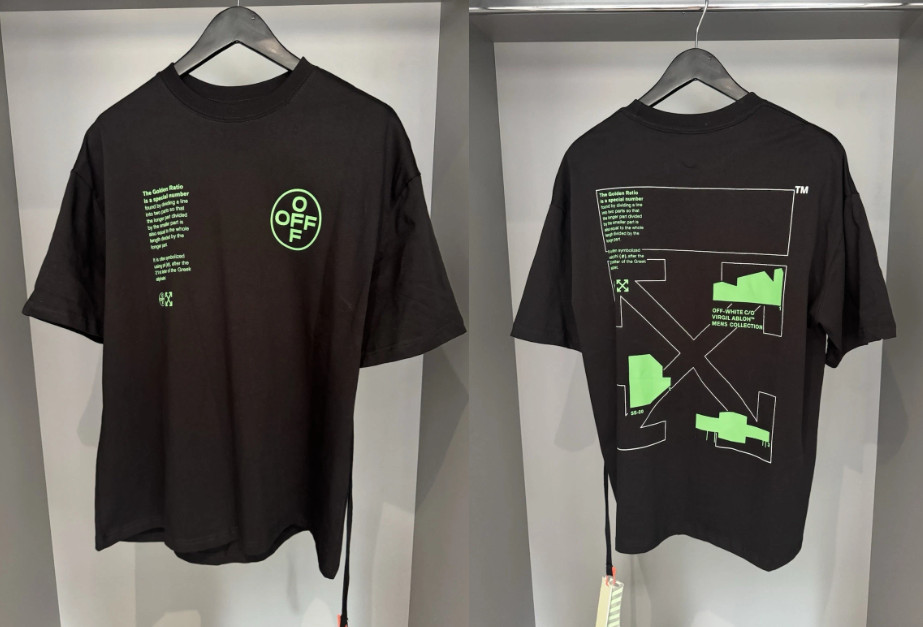 Off-White Black Green Men’s T-Shirt Streetwear Logo Graphic Tee Reprint S-5XL