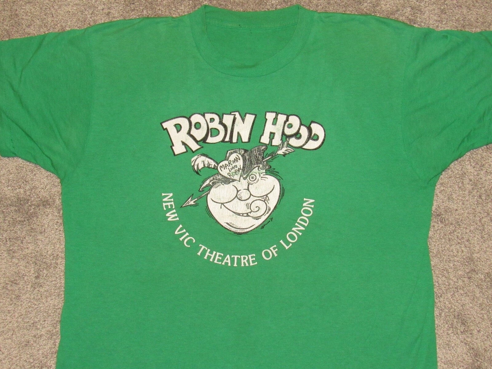 Vtg 80s/90s ROBIN HOOD New Vic Theatre Of London T-SHIRT Men L Mariam Play 1980s