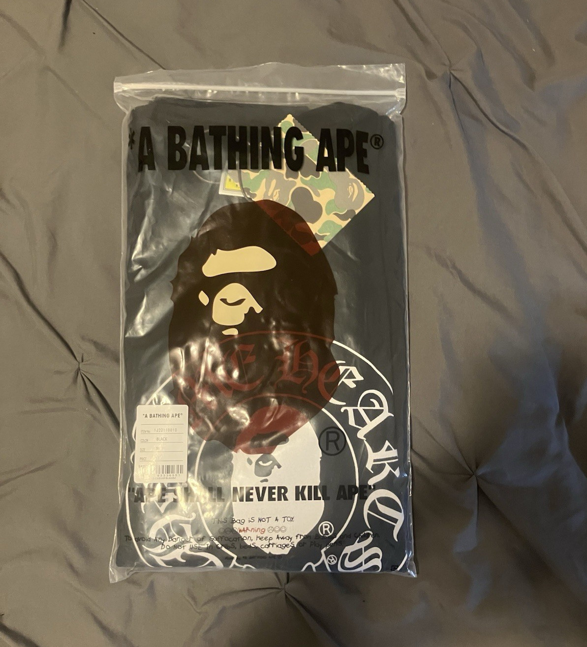 A Bathing Ape BAPE x Chrome Hearts Baby Milo Black Graphic Tee Men’s M