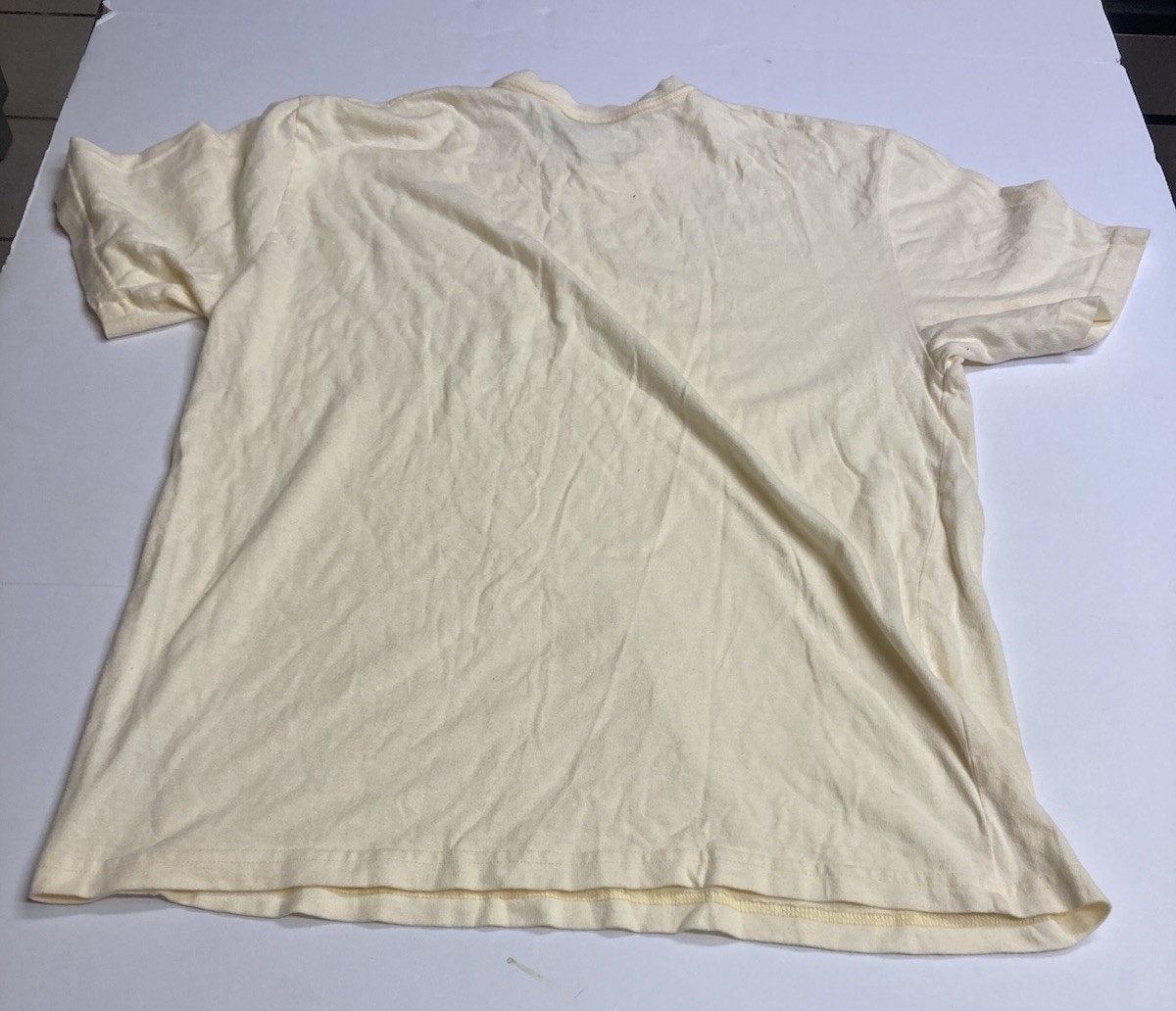 Basic Editions Men’s XL Beige Solid V-Neck Short Sleeve Cotton Knit T-Shirt