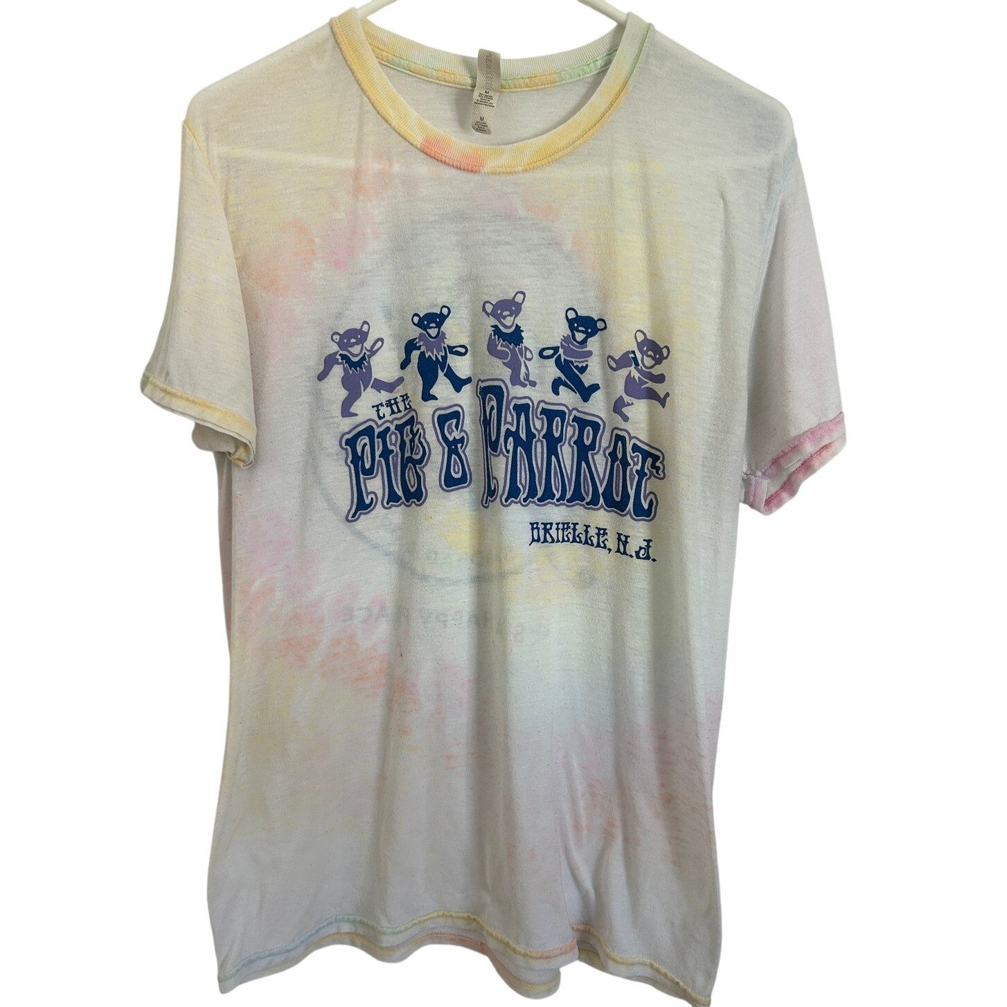 Pig & Parrot Burnout Style Tie Dye Tee Short Sleeve Size Medium Brielle NJ