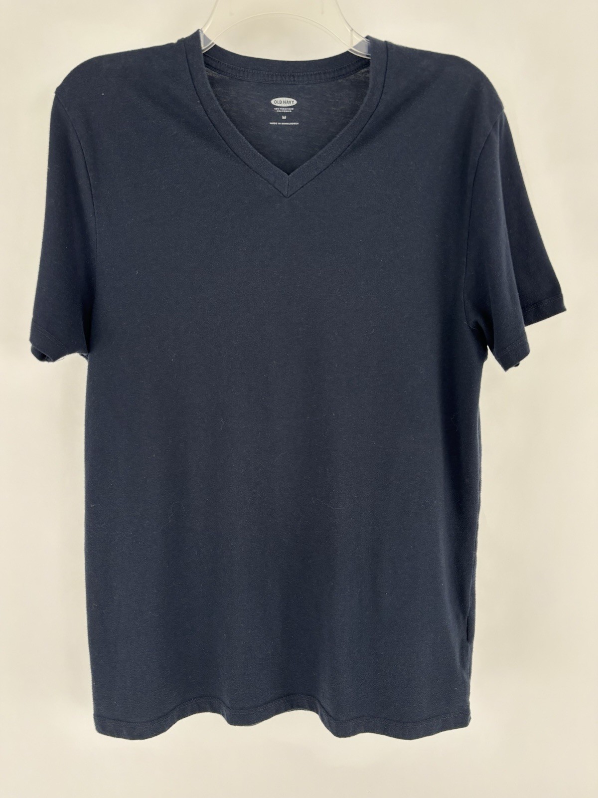 Old Navy Solid Navy Blue V-Neck Neck Short Sleeve T-Shirt Men’s Size Medium