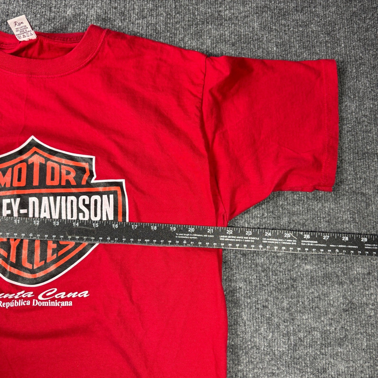 Harley Davidson Shirt Men XL Red Graphic Cycles Punta Cana Dominican Republic