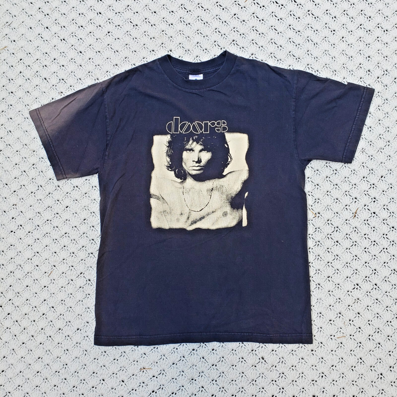 Vtg The Doors Jim Morrison Graphic Band Tour T Shirt Faded Black – Medium