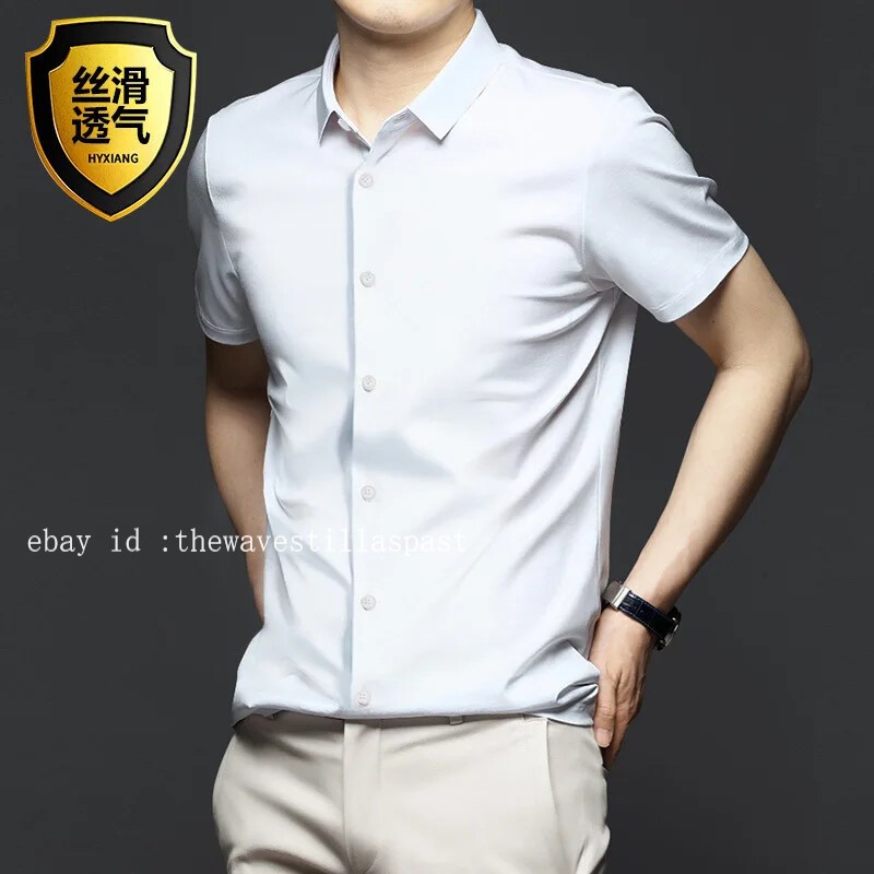 Men’s Shirt Long Sleeve Non Iron Wrinkle Resistant Business Dress Casual Shirt