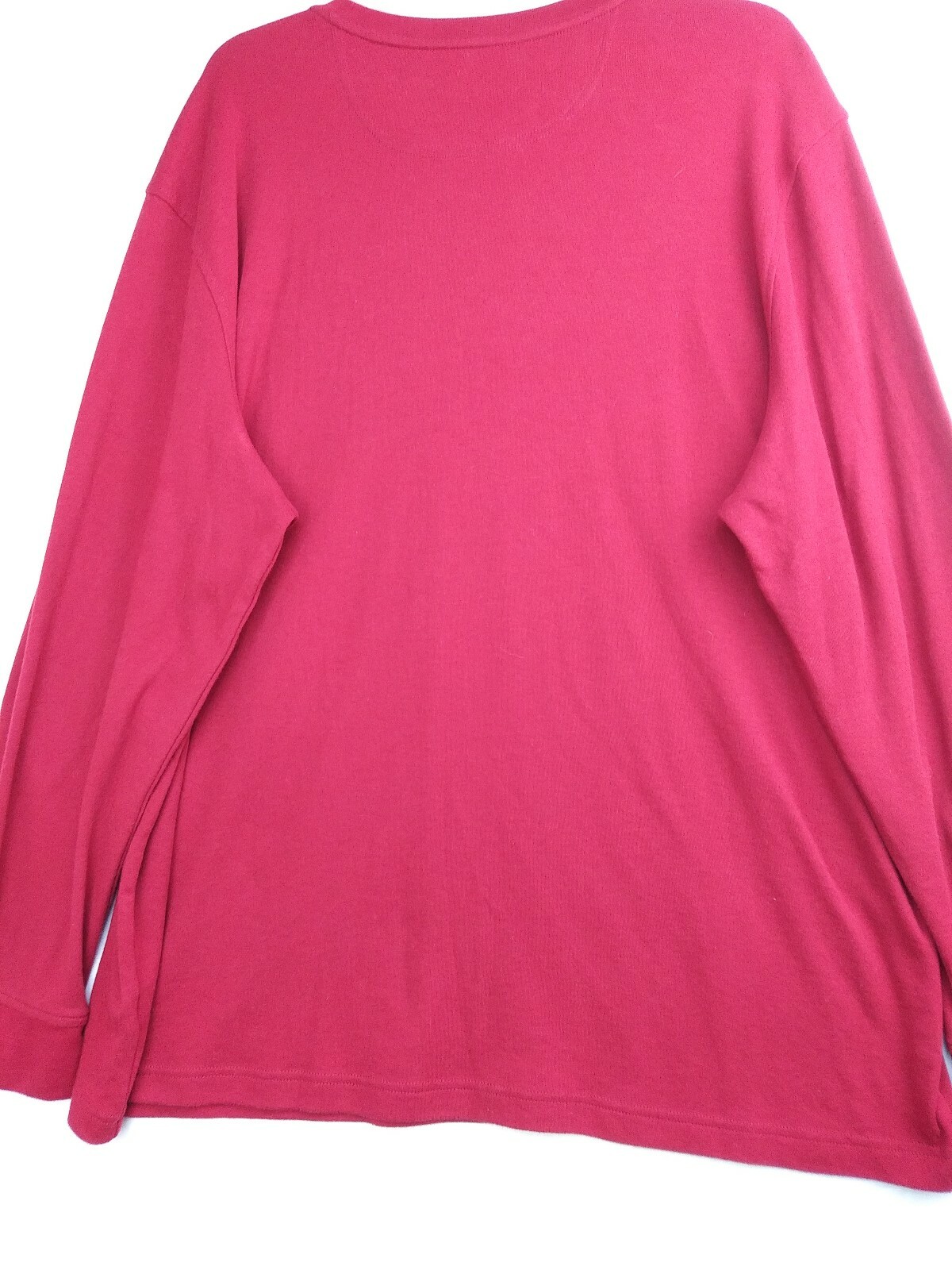 CROFT & BARROW T Shirt Mens 2XL Red Classic Fit Easy Care Long Sleeve Pull Over
