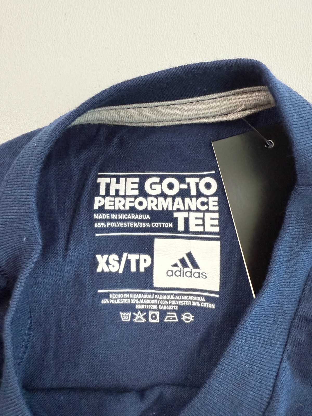 Adidas Men Short Sleeve Crew Neck The Go To Performance Tee Blue Size XS NWT