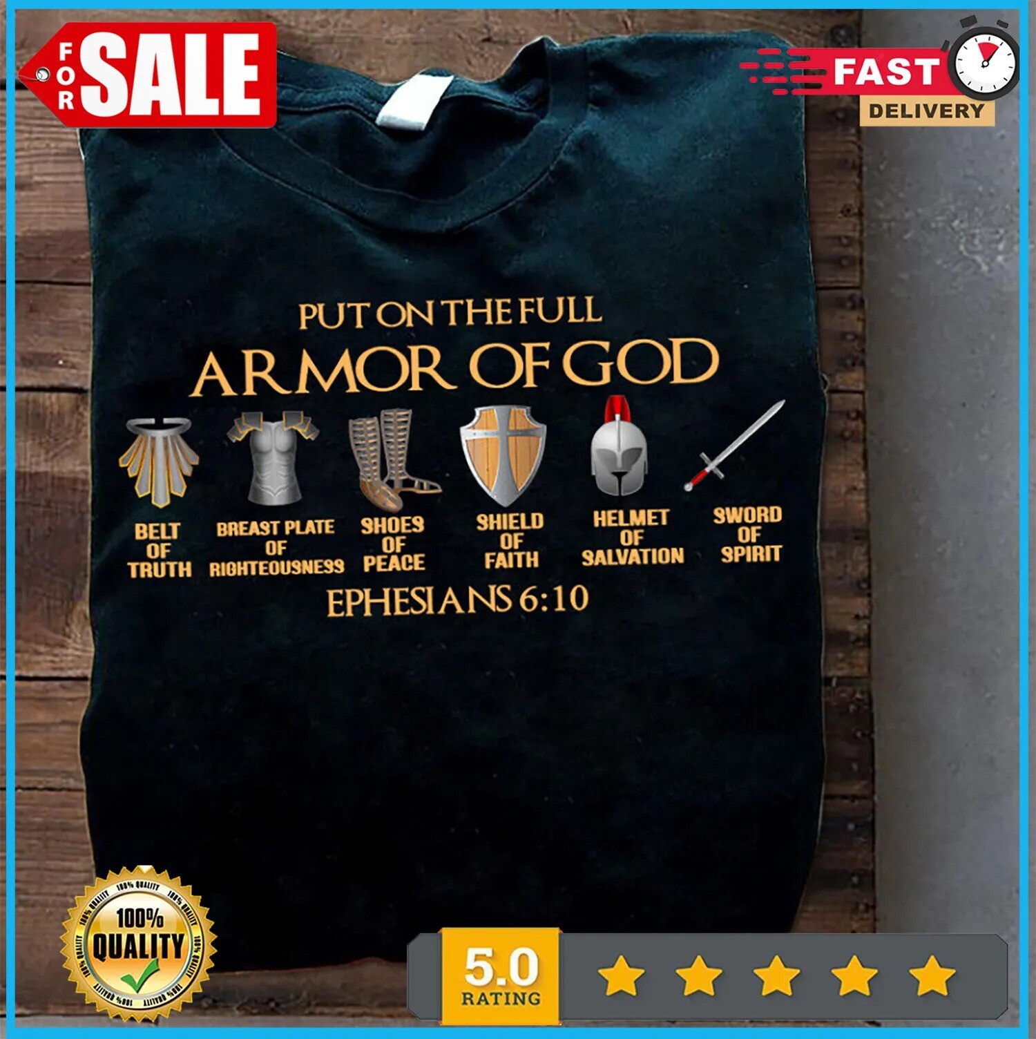 2025/Put On The Full Armor Of God Ephesians Christians Religious Faith T Shirt S