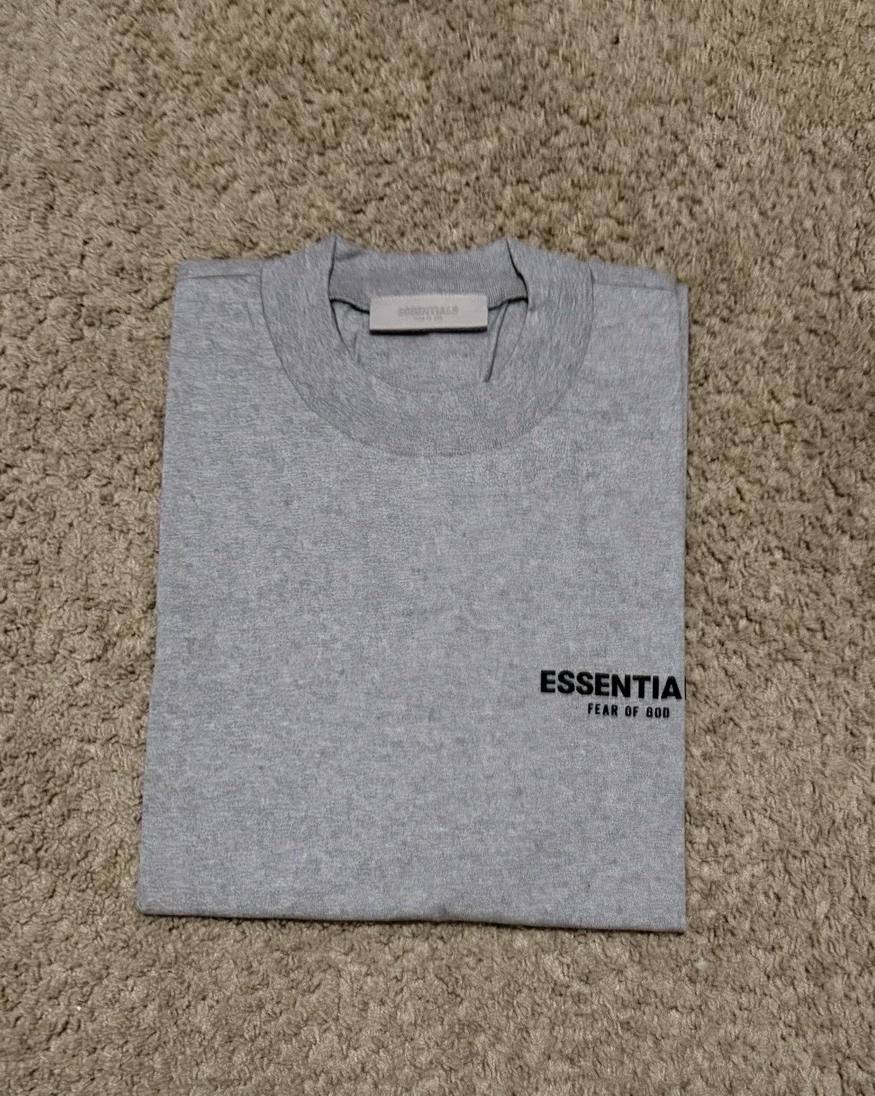 Essentials Fear of God ESSENTIALS Gray Logo Crew Neck T-Shirt Men’s L