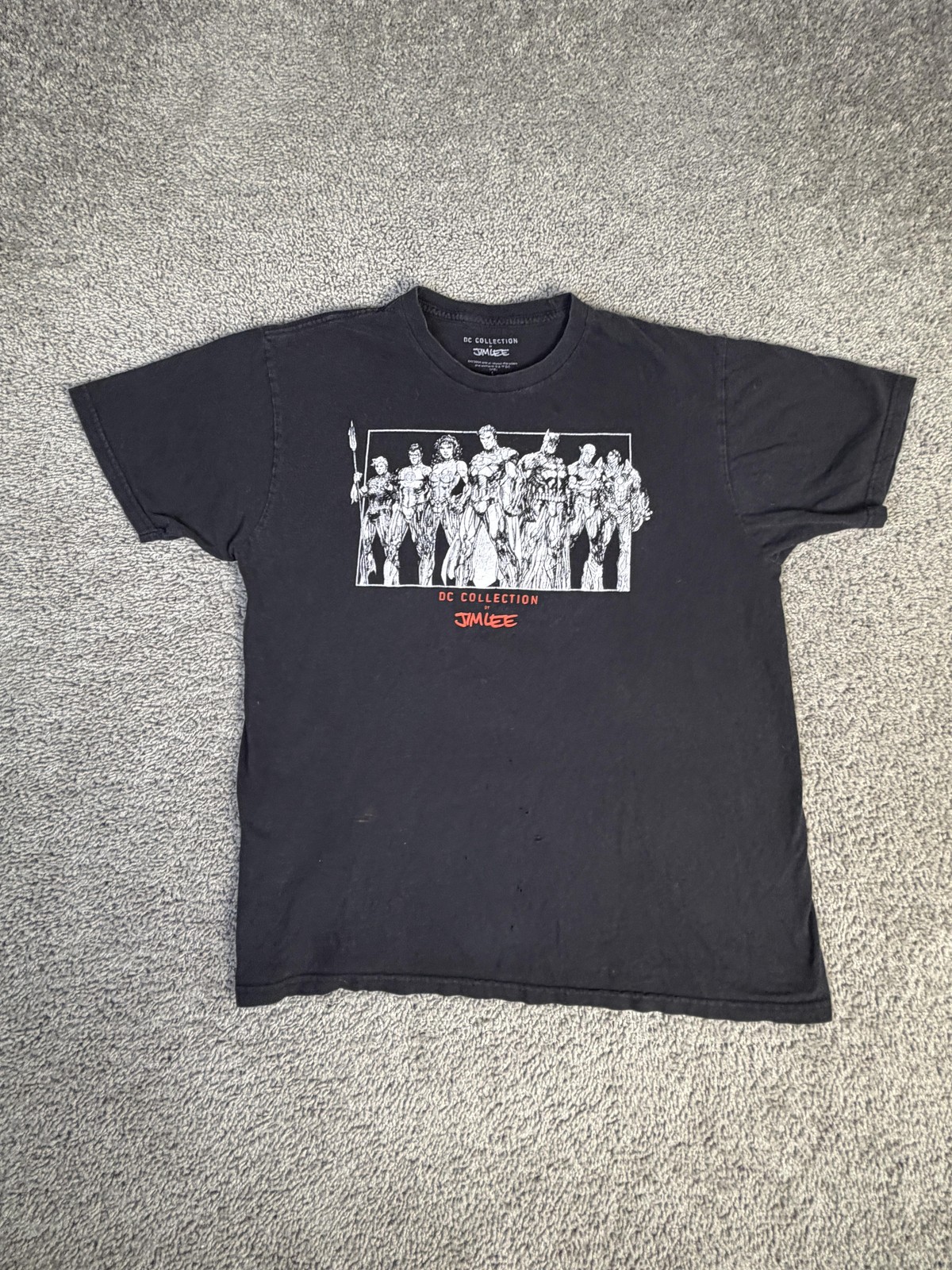 DC Collection By Jim Lee Shirt Mens L Black Justice League Graphic Crew Neck