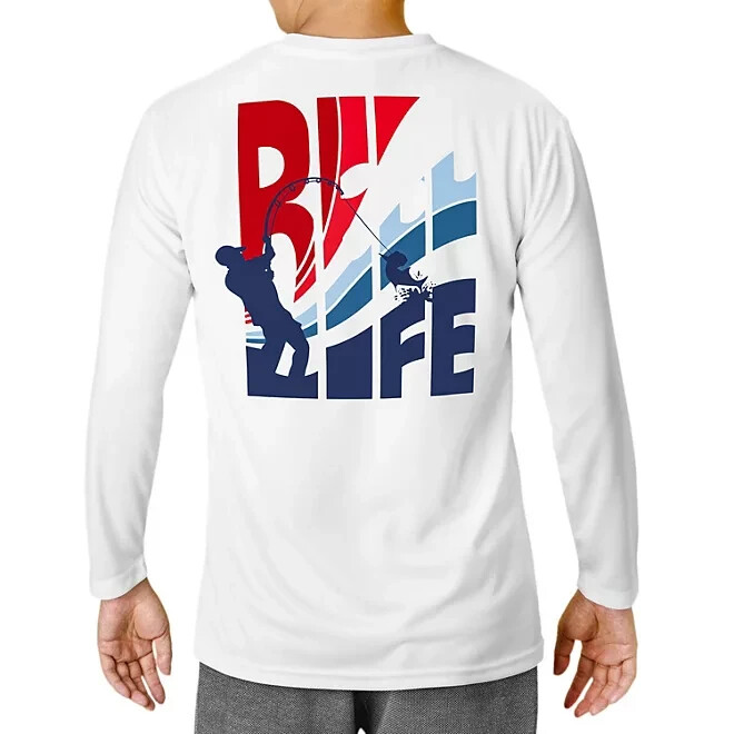 Reel Life Mens Long Sleeve UV Tee Size XXL Brilliant White