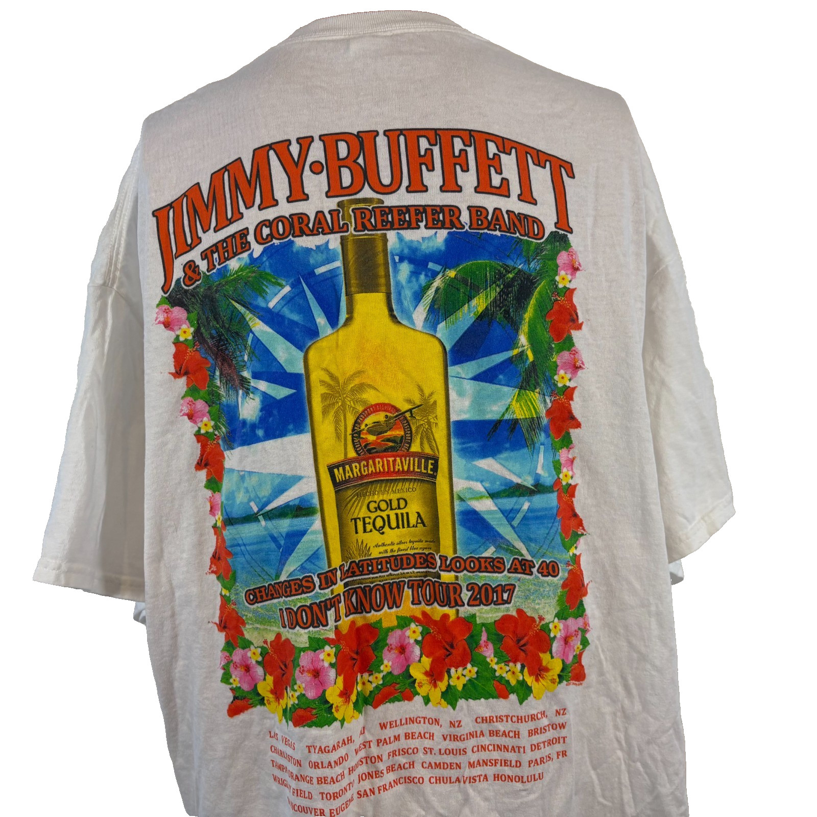 Jimmy Buffett I Dont Know Tour T Shirt Mens Size 2XL Coral Reefer Band 2017