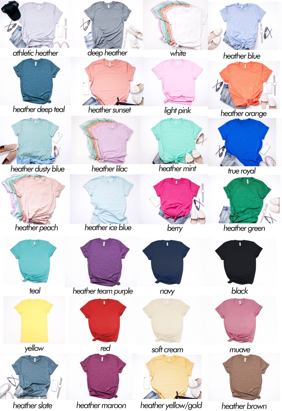 BELLA+CANVAS BC3001 Unisex Short Sleeve Jersey Crew Neck Stylish T-Shirt