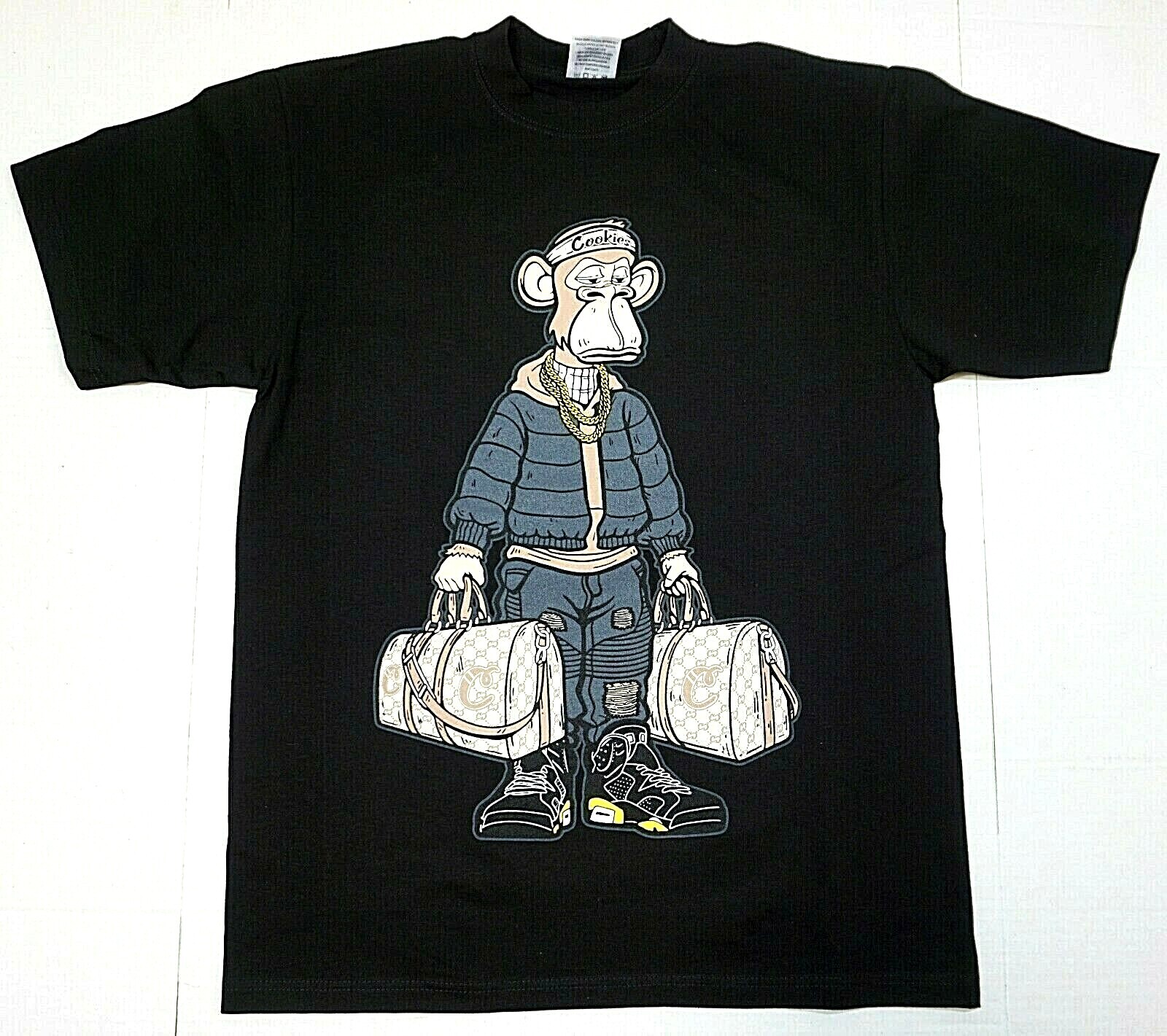 Money Bag T-shirt Cash Dollars $ Swag Urban Streetwear Men’s Tee Black New