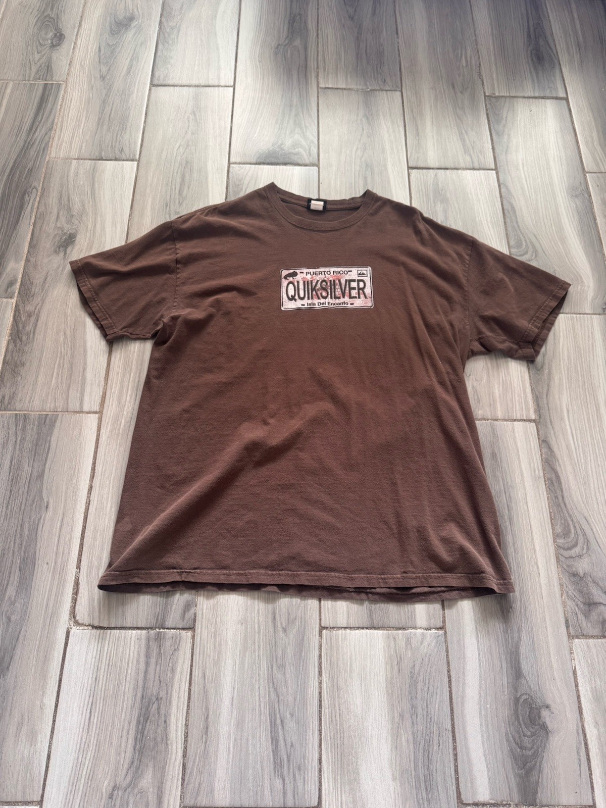 Vintage Quiksilver Double Sided Logo T Shirt XL Gray Orange Surf Skate Y2K