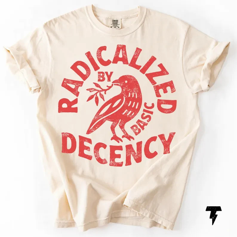 Radicalized By Basic Decency Comfort Colors Activist Graphic T Shirt